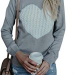 Womens Sweaters Cable Knit Heart Knitted Fall Chunky Pullover