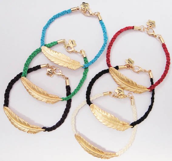 Fashion jewelry handmade accessories feather red string knitted