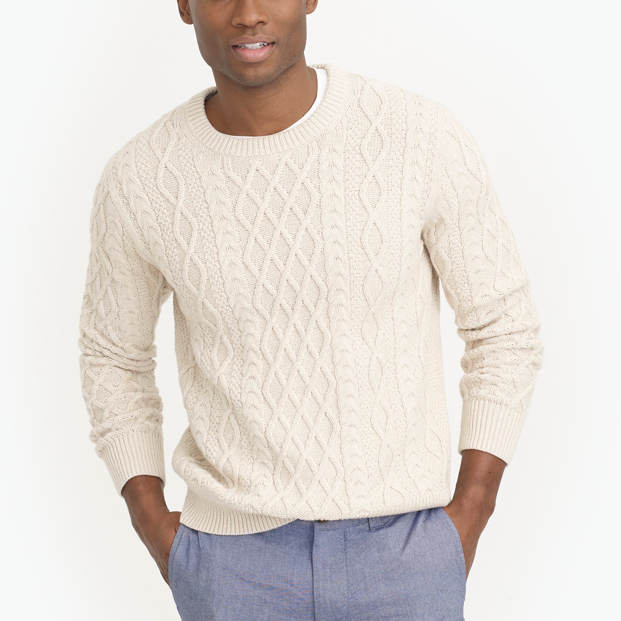 Fisherman cable crewneck sweater : FactoryMen Pullovers | Factory