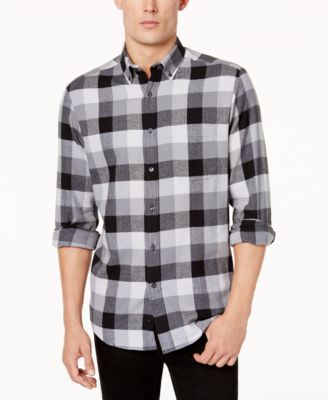 Club Room Men's Flannel Shirt, Created for Macy's - Casual Button