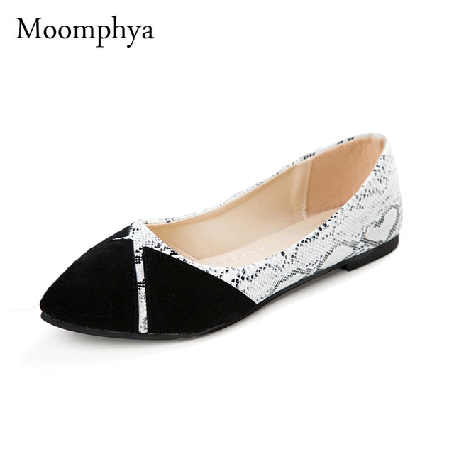Moomphya Brand Ladies Flat Shoes Women Flats Black Casual Shoes