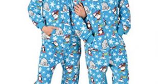 Amazon.com: Footed Pajamas - Winter Wonderland Adult Hoodie Fleece