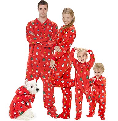 Amazon.com: Footed Pajamas - Family Matching Red Christmas Onesies
