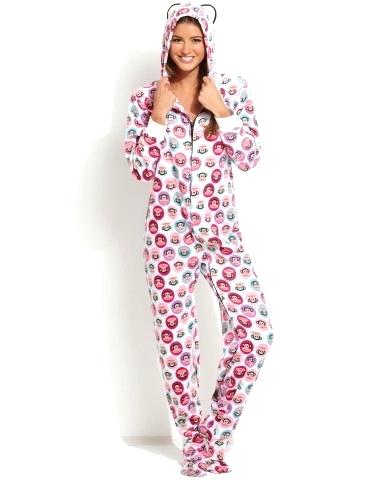 Footed Pajamas For Women Plus Size Womens Onesie With Drop Seat