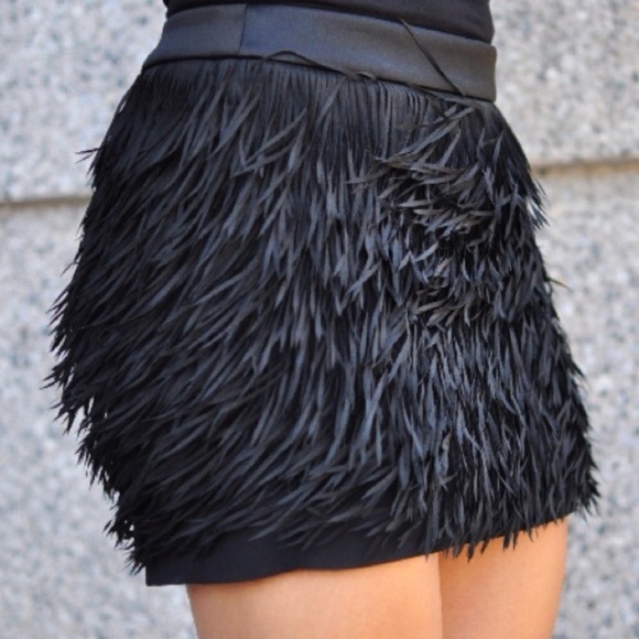 Express Skirts | Black Fringe Skirt | Poshmark