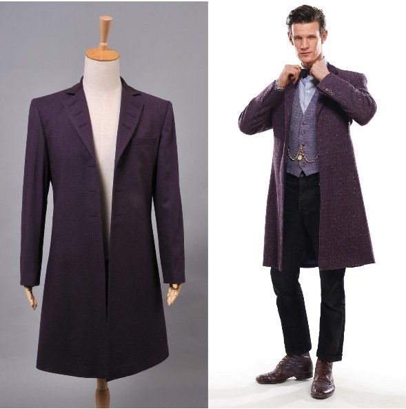 New Arrival Who is Doctor Eleventh 11th Dr. Purple Wool Frock Coat