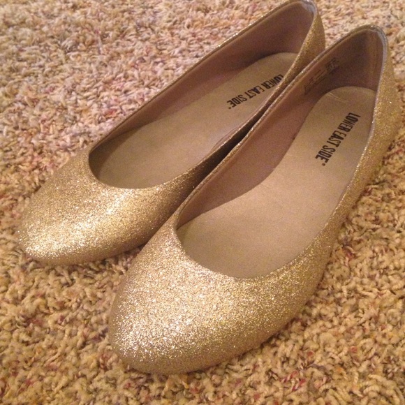 Lower East Side Shoes | Sparkly Gold Flats | Poshmark