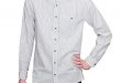 Lee Valley Men's Irish Collarless Linen Grandad Shirt LN8 Navy/White