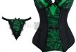Shining Lace Green Overbust Corset Bustier