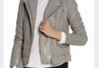 Maje Jackets & Coats | Grey Leather Biker Jacket | Poshmark