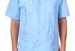 Squish Cuban Style Guayabera Shirt, Light Blue at Amazon Men's