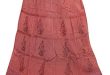 Mogul Interior Women's Maxi Skirt Pink Embroidered Stonewashed