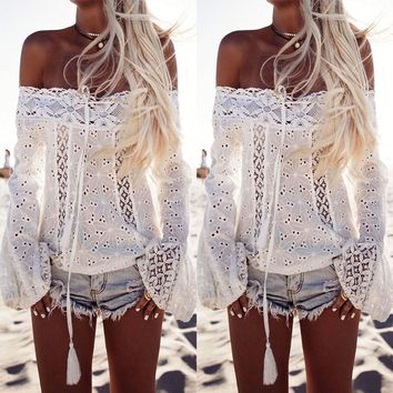 Shop Off The Shoulder Gypsy Tops on Wanelo