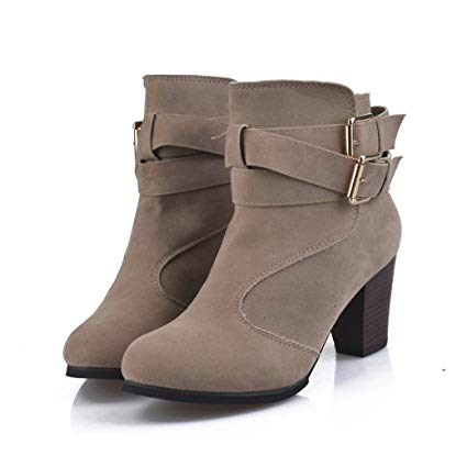 Amazon.com: KaiCran Women Belt Buckle Martin Shoes Ladies Ankle