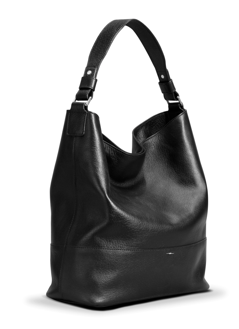 womens black leather hobo bag