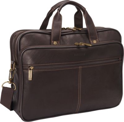 Heritage Colombian Leather Double Compartment Laptop Bag - eBags.com