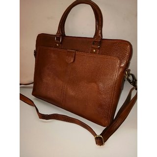 Buy Brown Leather Laptop Bag Online @ u20b91751 from ShopClues