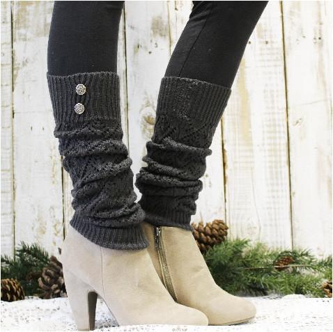 WINTER crochet leg warmers - dark grey | leg warmers for boots | leg
