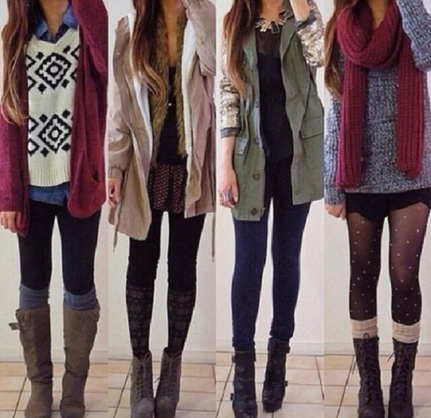 jacket, winter outfits, winter outfits, leggings, leg warmers, boots
