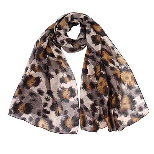 Lightweight Leopard Scarf，Women Ladies Leopard Print Scarf Wrap