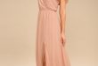 Elegant Blush Maxi Dress - Short Sleeve Maxi Dress