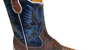 Amazon.com | Men Cowboy Genuine Cowhide Leather Square Toe Rodeo