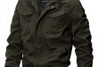 WULFUL Men's Cotton Military Jackets Casual Outdoor Coat Windbreaker
