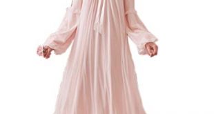 Women's Vintage Victorian Nightgown Long Sleeve Sheer Sleepwear
