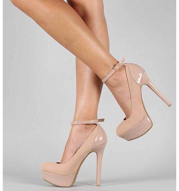 shoes, nude, nude high heels, high heels, cream high heels, cute