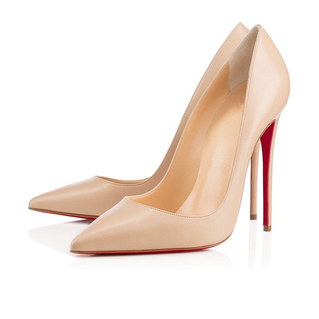 Red Bottom High Heels Brand Nude color matte Women Pumps Pointed Toe