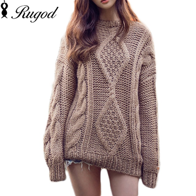 Twisted Loose Knitted Pullovers Oversized Sweaters Women's Thicken