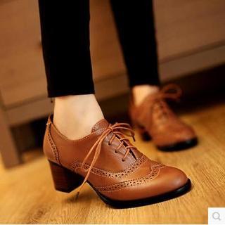 Buy Gizmal Boots Brogue Oxford Pumps | YesStyle