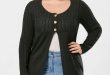 39% OFF] 2019 Plus Size Cable Knit Button Up Cardigan In BLACK 3XL