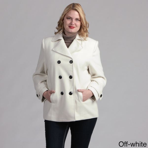 Lee - Women Plus Size Pea Coat Jacket Double Breasted by Cobb