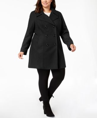 Anne Klein Plus Size Double-Breasted Peacoat - Coats - Women - Macy's