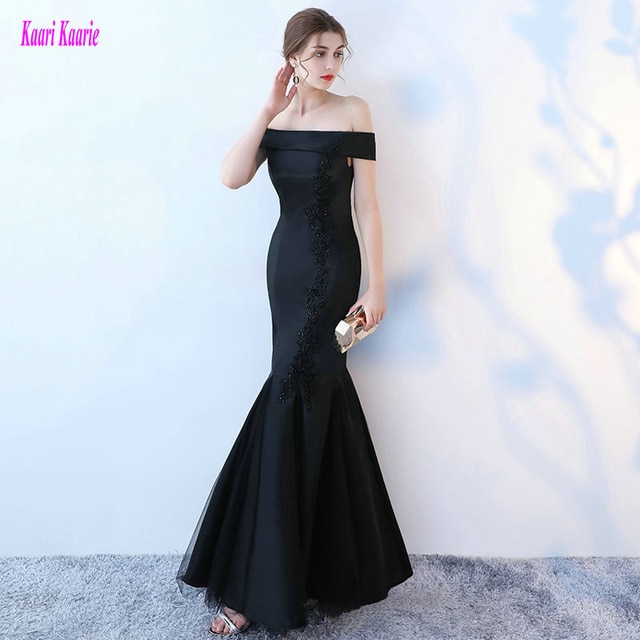 Unique Black Prom Dresses Long 2018 New Sexy Red Mermaid Evening