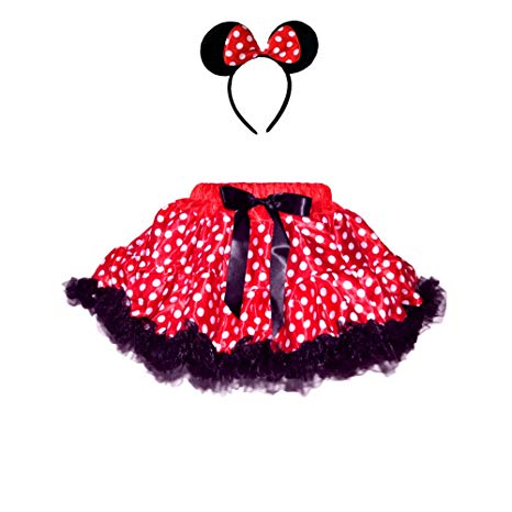 Amazon.com: Red/White Polka Dots Mouse Costumes 2 Layers Skirt w