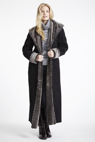 Scallop Trim Shearling Coat | Shop Women's Shearling Coats + Jackets