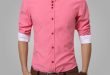 2018 Summer Mens Dress Shirts Cotton Solid Casual Shirt Men Slim Fit