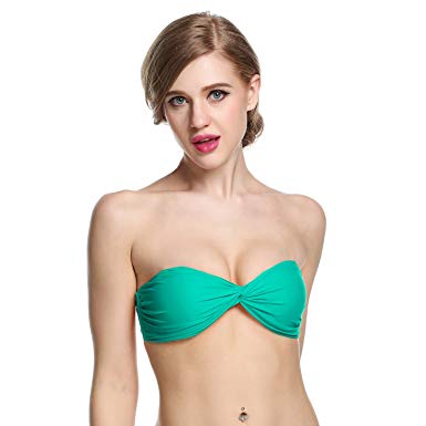 Amazon.com: Wlone Bandeau Bikini Top Swimsuit Sexy Bikini Bottom