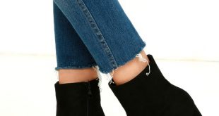Stylish Black Suede Boots - Fitted Black Booties - Heeled Boots