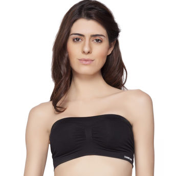 C9 Airwear Women's Solid Black Strapless Tube Bra at nykaa.com