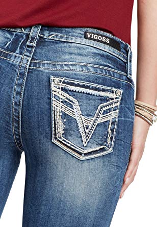 maurices Women's Vigoss Taupe Stitch Slim Boot Jean at Amazon