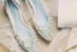 Beautiful Wedding Flats with Opal and Crystal Beading Bridal Shoes