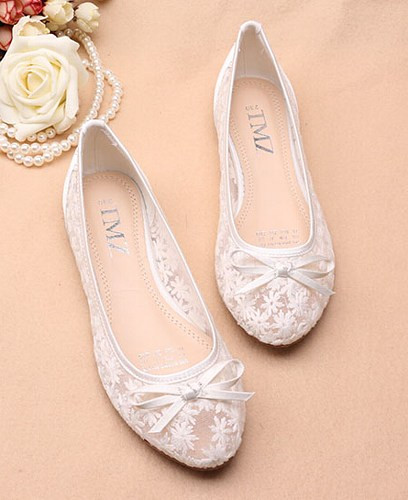 Ivory See Through Lace flats Shoes,Lace Bridal Flats,Wedding Flats