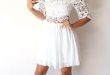 White Off The Shoulder 2018 Graduation Dresses For 8th Grade Lace