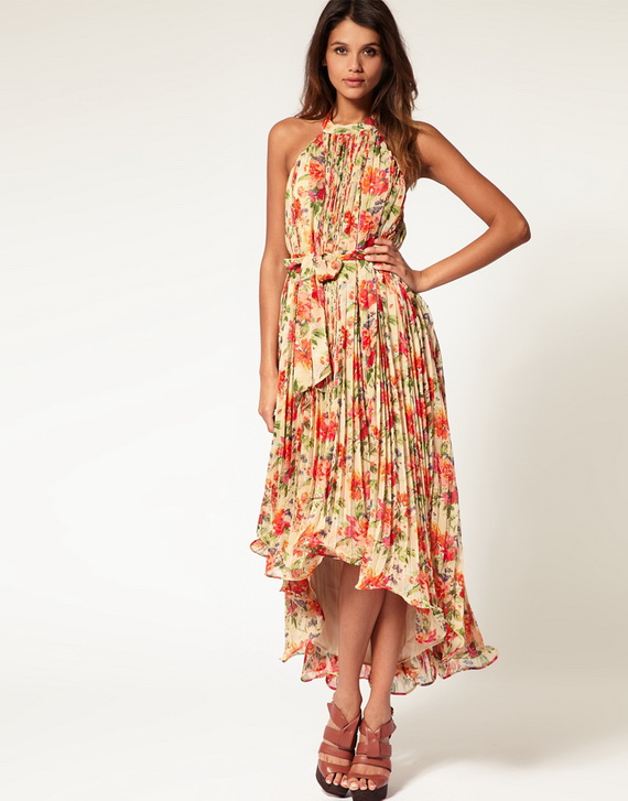 Womens Summer Dresses in Elegant Floral Cotton Fabric - Crochet and