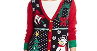 Ugly Christmas Sweater Women's Button-Front Christmas Cardigan