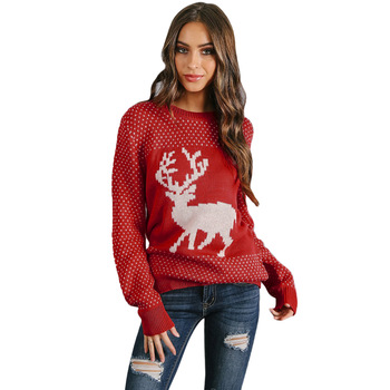 Winter Knitted Christmas Sweater Women,Ladies Long Sleeve Christmas
