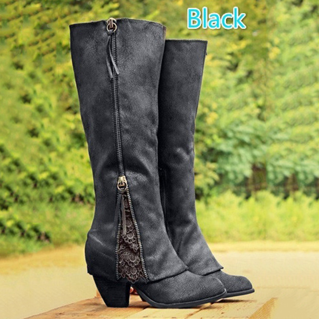 2017 NEW Women Fashion Riding Boots Fold Over Design Near Ankle with